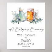Een Baby brouwt Baby shower minimalistisch Poster (Voorkant)