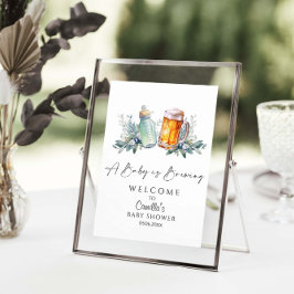 Een Baby brouwt Baby shower minimalistisch Poster