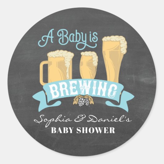 Een Baby brouwt Baby shower om Stickers (Voorkant)