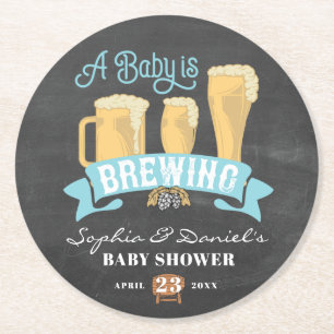 Een Baby brouwt Baby shower Onderzetters