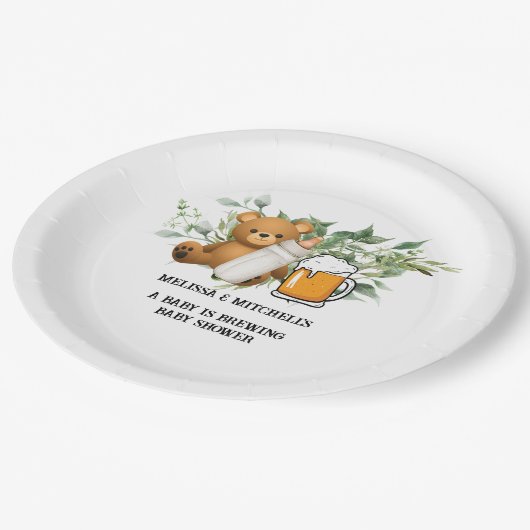 Een baby brouwt baby shower papieren bordje (Gekanteld)