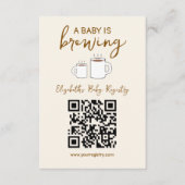 Een Baby brouwt Baby shower register Informatiekaartje (Voorkant)
