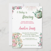Een baby brouwt Baby shower Tea Party Kaart (Voorkant)