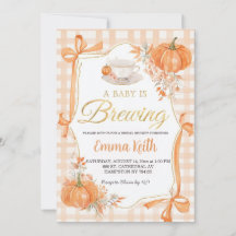 Een Baby Brouwt Baby Shower Uitnodiging | Herfst P