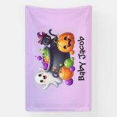 Een baby brouwt baby showers achtergrond spandoek (Verticaal)