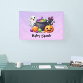 Een baby brouwt baby showers achtergrond spandoek (Beurs)