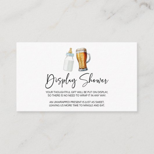 Een Baby brouwt Beer Baby shower Display Shower Informatiekaartje (Voorkant)