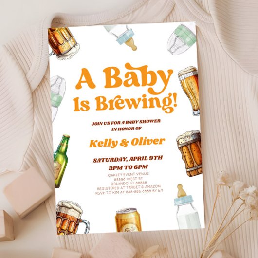 Een Baby brouwt bier Baby fles Baby shower Kaart