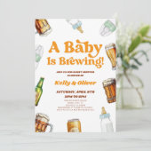 Een Baby brouwt bier Baby fles Baby shower Kaart (Staand voorkant)