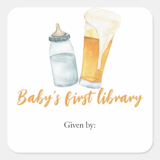 Een baby brouwt bier - de eerste bibliotheek van d vierkante sticker (Voorkant)