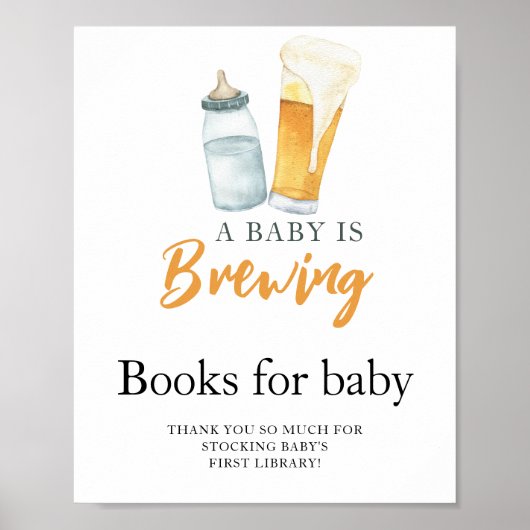Een baby brouwt bier en melk Boeken voor baby Poster (Voorkant)