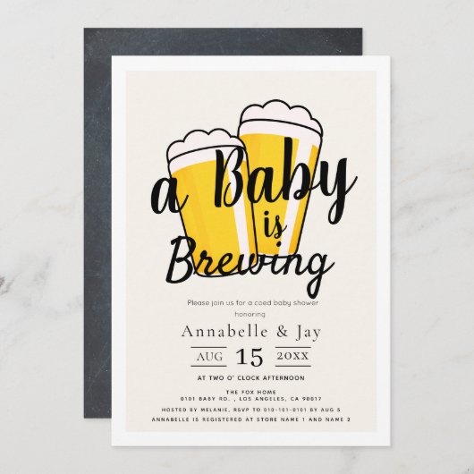 Een Baby brouwt bier gecodeerd Baby shower Kaart (Voorkant / Achterkant)