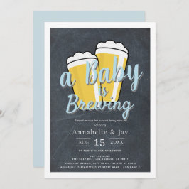 Een Baby brouwt bier gecodeerd blauw Baby shower Kaart