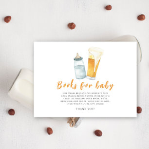Een baby brouwt bierboeken voor baby informatiekaartje