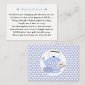 Een Baby brouwt blauw Baby shower display shower Informatiekaartje (Voorkant / Achterkant)