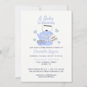Een Baby brouwt blauw Baby shower Kaart (Voorkant)