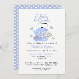 Een Baby brouwt blauw Baby shower Kaart