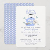 Een Baby brouwt blauw Baby shower Kaart (Voorkant / Achterkant)