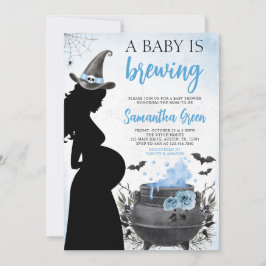 Een Baby brouwt blauw Halloween Baby shower Kaart
