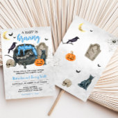 Een Baby brouwt blauw Halloween Baby shower Kaart