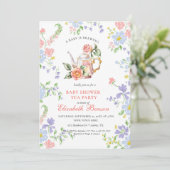 Een Baby brouwt Blush Flower Baby shower Tea Inv Kaart (Staand voorkant)