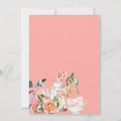 Een Baby brouwt Blush Flower Baby shower Tea Inv Kaart (Achterkant)