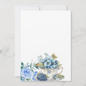 Een Baby brouwt Blush Flower Baby shower Tea Inv Kaart (Achterkant)