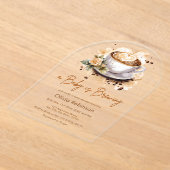 Een Baby brouwt bruin Baby shower Acryl Uitnodigingen (Laagn)