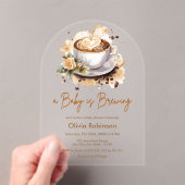 Een Baby brouwt bruin Baby shower Acryl Uitnodigingen (Insitu (Draagbaar))