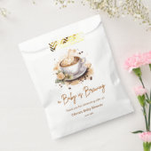 Een Baby brouwt bruin Baby shower Bedankzakje (Gezegeld)