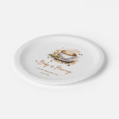 Een Baby brouwt bruin Baby shower Papieren Bordje (Gekanteld)