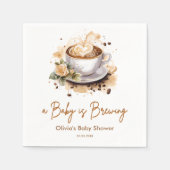 Een Baby brouwt bruin Baby shower Servet (Voorkant)