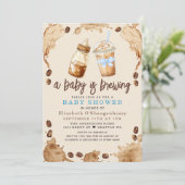 Een Baby brouwt Coffee Boy Baby shower Kaart (Staand voorkant)