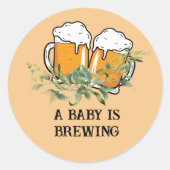 Een baby brouwt cupcake toppers ronde sticker (Voorkant)