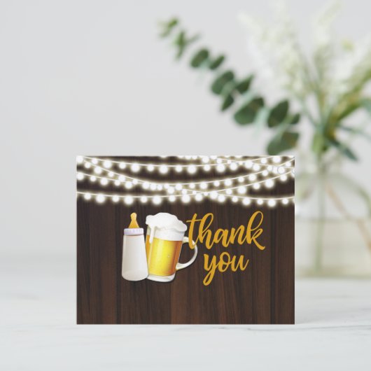 Een Baby brouwt een bedankkaart Feestdagenkaart (Staand voorkant)