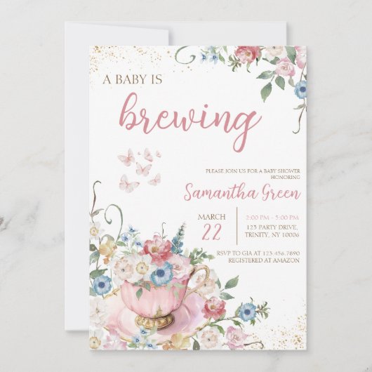 Een Baby brouwt een douche Kaart (Voorkant)