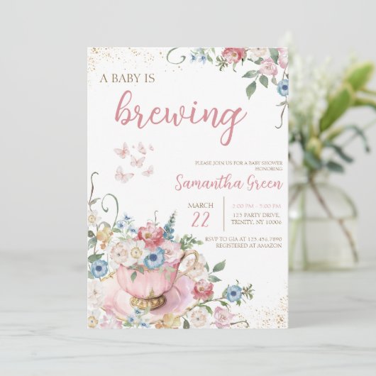 Een Baby brouwt een douche Kaart (Staand voorkant)