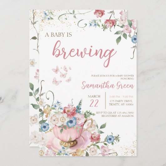 Een Baby brouwt een douche Kaart (Voorkant / Achterkant)