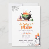 Een baby brouwt een leuk Halloween baby shower Kaart (Voorkant)