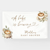 Een Baby brouwt een welkomstbanner | Coffee Baby Spandoek (Horizontaal)