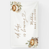 Een Baby brouwt een welkomstbanner | Coffee Baby Spandoek (Verticaal)