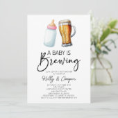 Een Baby Brouwt Fles Bier Glas Baby Shower Kaart (Staand voorkant)