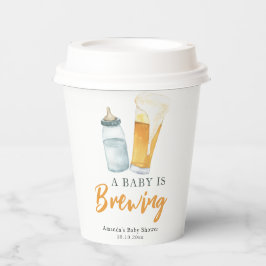 Een Baby brouwt flessenbier Baby shower Papieren Bekers
