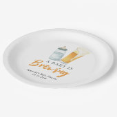 Een Baby brouwt flessenbier Baby shower Papieren Bordje (Gekanteld)
