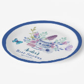 Een Baby brouwt florale theekopjes Baby shower Papieren Bordje (Gekanteld)