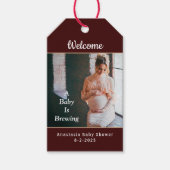 Een Baby brouwt fotodouchefeest personaliseren Cadeaulabel (Voorkant)