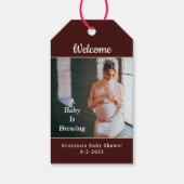Een Baby brouwt fotodouchefeest personaliseren Cadeaulabel (Achterkant)