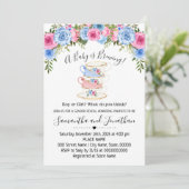 Een Baby brouwt gender reveal tea baby shower Feestdagenkaart (Staand voorkant)