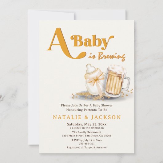 Een Baby brouwt genderneutraal Baby shower Kaart (Voorkant)