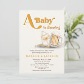 Een Baby brouwt genderneutraal Baby shower Kaart (Staand voorkant)